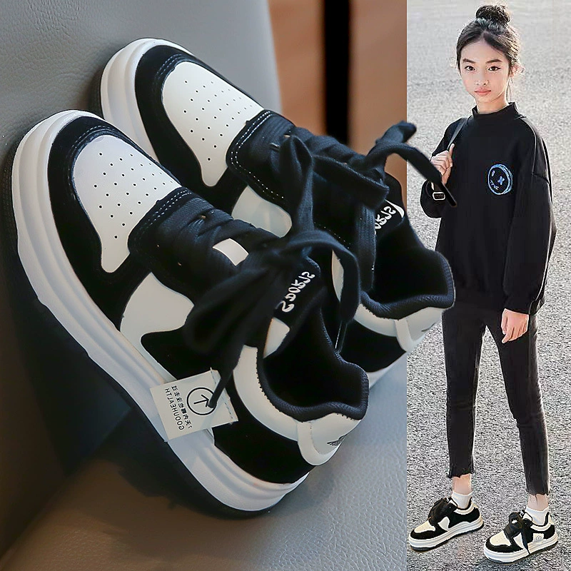 2023 Весна и осень Новая обувь для девочек Большая детская обувь для досок с мягкой подошвой Студенческая Нескользящая повседневная обувь Модные кроссовки для мальчиков