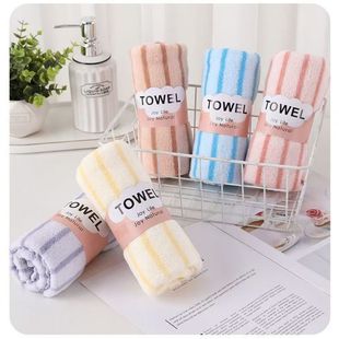 Coral Velvet Towel Face Towel Absorbent Striped Household Hair Drying Bath Towel