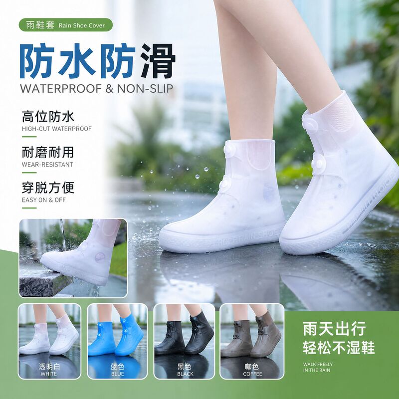 Factory wholesale rain shoe cover waterproof non-slip water shoes men's and women's foot cover thickened wear-resistant outdoor rain boots children's water shoe cover Factory wholesale rain shoe cover waterproof non-slip water shoes men's and women's foot cover thickened wear-resistant outdoor rain boots children's water shoe cover