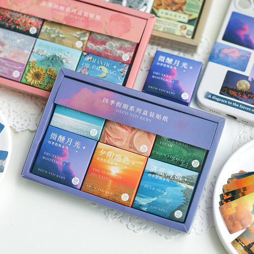 Early Foam Boxed Sticker Set Time Note Series 300 Diary DIY Decorative Sealing Stickers