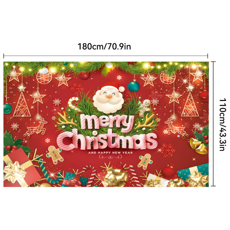 クロスボーダー新しいクリスマス背景布クリスマス装飾雰囲気アレンジメントドアカーテンバナー旗カスタマイズ|undefined