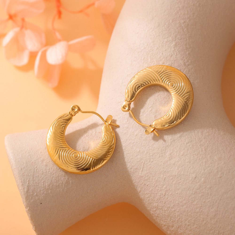 Pendientes de acero inoxidable estilo europeo, minimalista y ligero