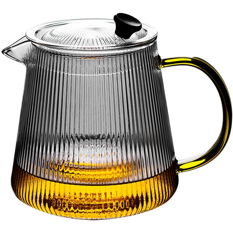 Tetera de vidrio hogar filtro salud olla flor tetera patrón vertical filtro tetera
