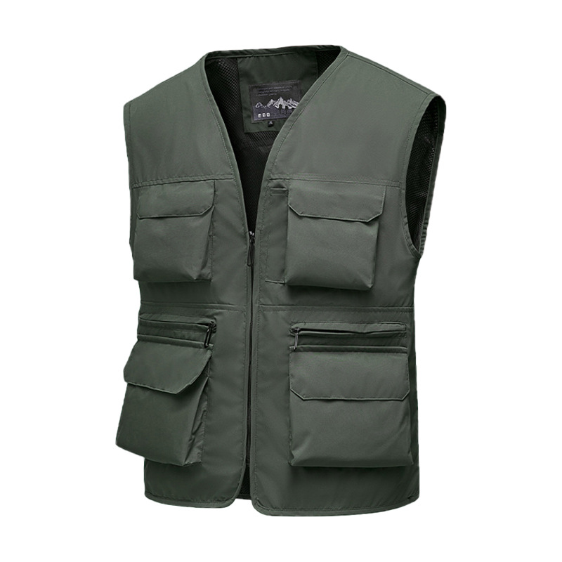 Función de montaña de alta gama para exteriores Chaleco de chaleco multibolsillo Chaleco para fotógrafo de pesca para hombre Chaleco de herramientas personalizado
