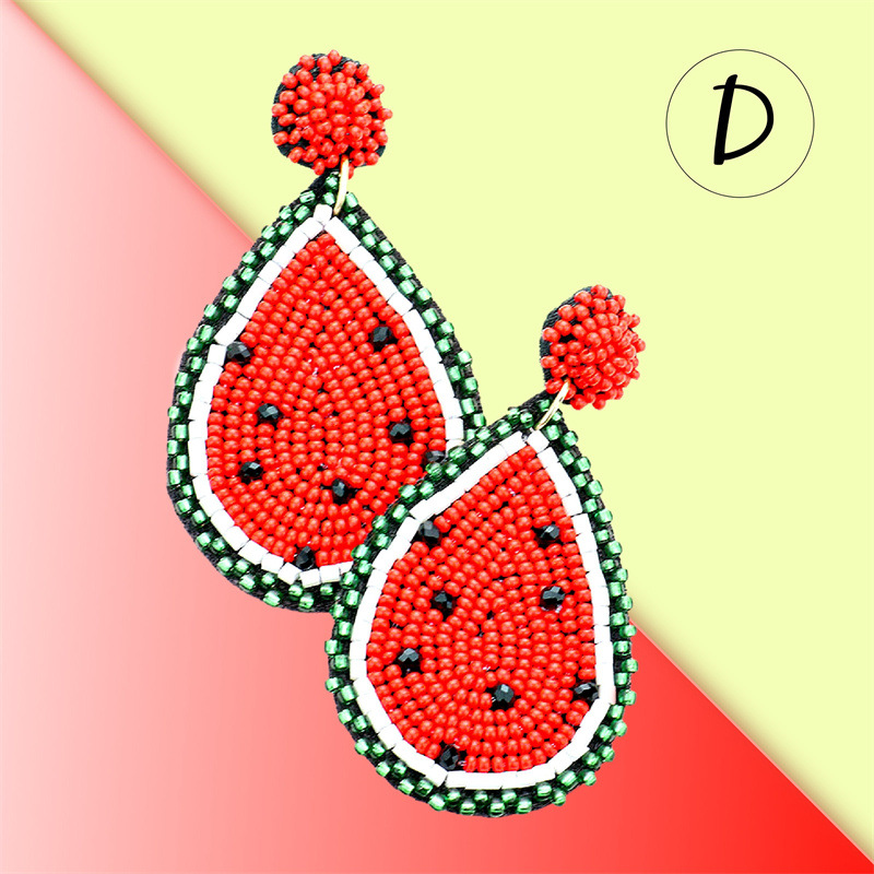 1 Pair Hip-Hop Watermelon Glass Drop Earrings display picture 7