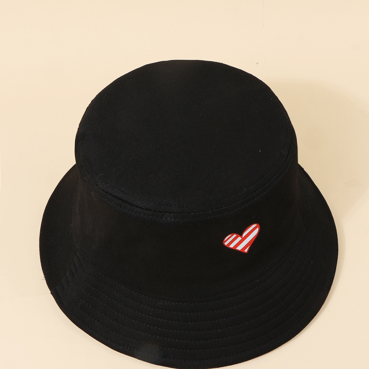 128g Weight Bucket Hat Hats Type Daily Occasion Cotton Material Heart Shape Pattern All Seasons Season Women'S Gender Heart Design Simple Style Style Wide Eaves Rim Women's Simple Style Heart Shape Heart Wide Eaves Bucket Hat 17