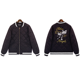 PA Palm Angel Autumn Winter Cotton Jacket Coat Cotton Coat Heavy Industry Embroidery College Fashion Trend Baseball Suit