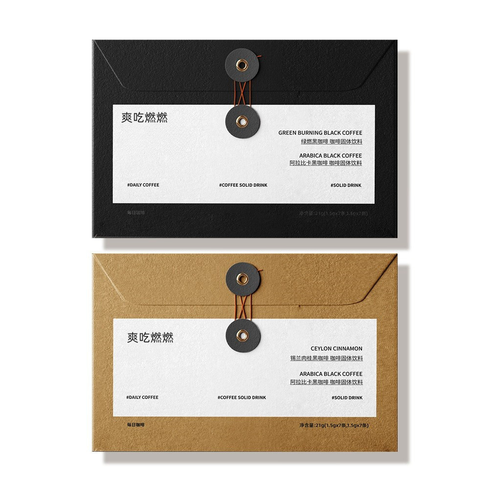 Instant Black Coffee with Ceylon Cinnamon and 100% Arabica Beans Sugar Free Portable 21g Sachet in use