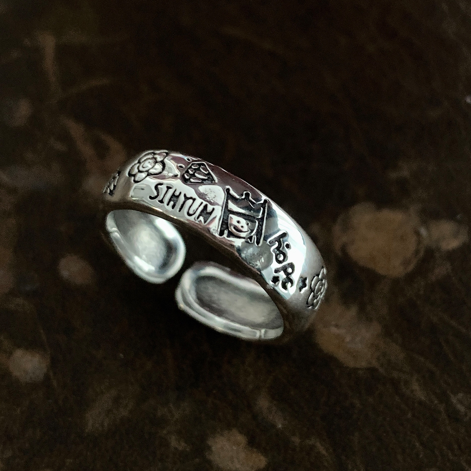 Retro Cartoon Character Copper Plating Open Ring 1 Piece