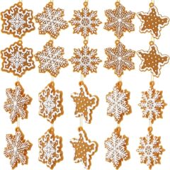 国境を越えたクリスマス姜餅雪花装飾品ミニ木掛け木製クリスマス装飾品クリスマス姜餅装飾品