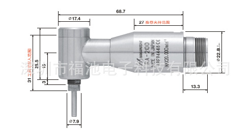 日本NSK中西NAKANISHI角度头RA-200高精度侧铣头动力头
