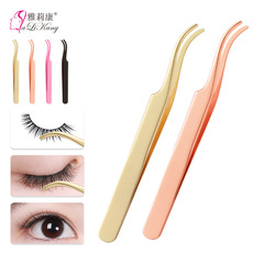 False eyelash tweezers stainless steel eyelid clamp eyelash sticker eyelash assistant portable eyebrow clamp eyelash curler special tool clip