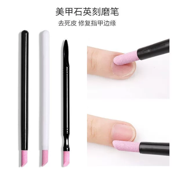 Double Nail Art Quartz Pen Polishing Stick Dead Skin Exfoliating Tool Fingernails Exfoliating Skin Manicure Engraving Pen Dead Skin Push