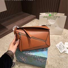 2025新型クラシック羅家Puzzle幾何学バッグ本革シングル肩斜め掛け男性女性カバン運動ウエストバッグ