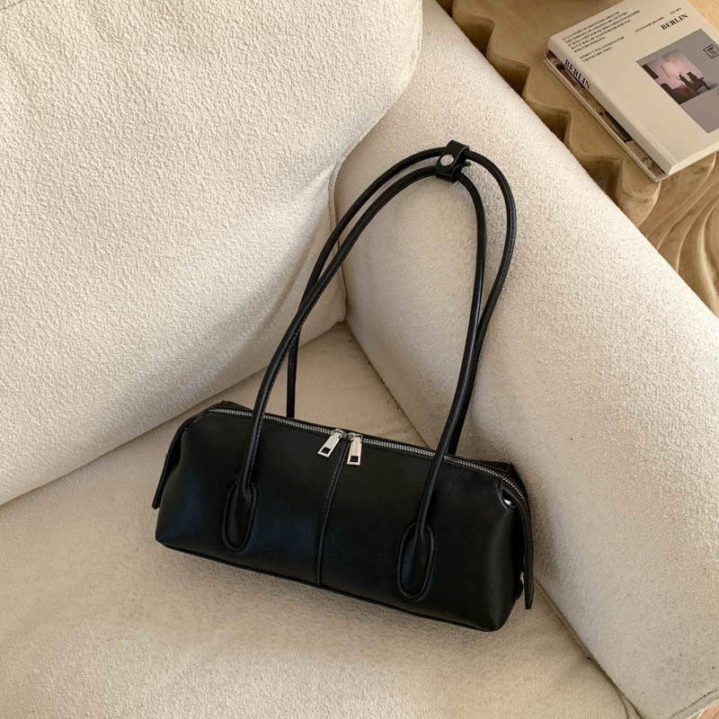 Korean Style Retro Suede Shoulder Baguette Bag For Women, High-End Large Capacity Underarm Bag, Trendy Versatile Handbag - Thumbnail 5