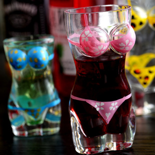Wholesale glass creative beauty spirits glass body glass lead-free thickened foreign wine glass cross-border 90ml glass