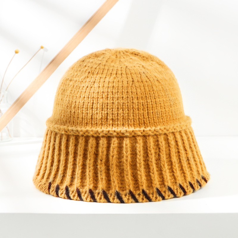 バケットハット 飾り編み目バケットハット