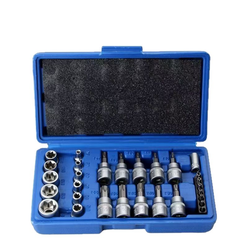 29 piezas 14 piezas de manga de acero de aluminio de aluminio, manga de lote de reparación mecánica de automóviles, herramientas domésticas hexágono interno