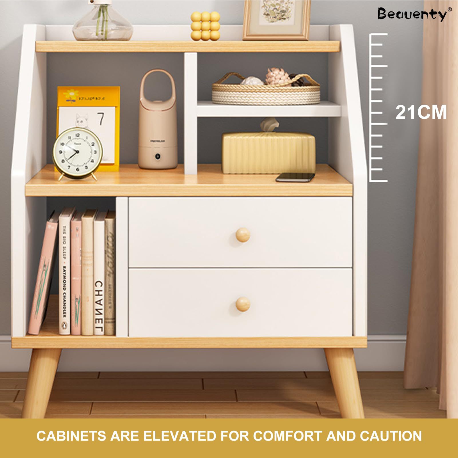 Cabecera de madera fácil de ensamblar cabecera de cama armario de almacenamiento dormitorio sala de estar dormitorio con cajón mesa lateral