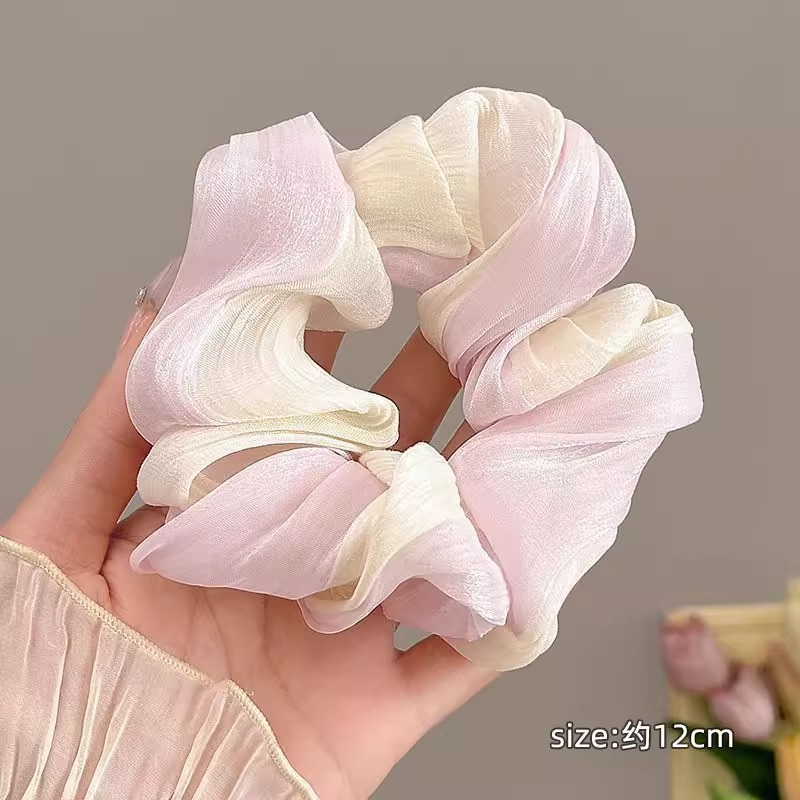 Anillo para el cabello de intestino grueso de gran tamaño coreano, bufanda cuadrada de alta calidad femenina, cuerda para el cabello, banda elástica y duradera, flor de viento perezosa