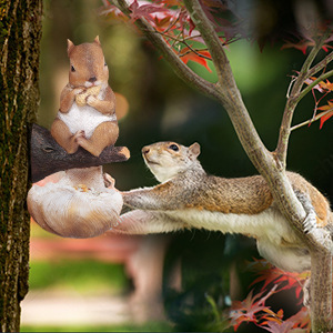 Cross-Border Temu Squirrel Bird Feeder Ornament Garden Courtyard Decoration Outdoor Feeder Animal Resin Crafts