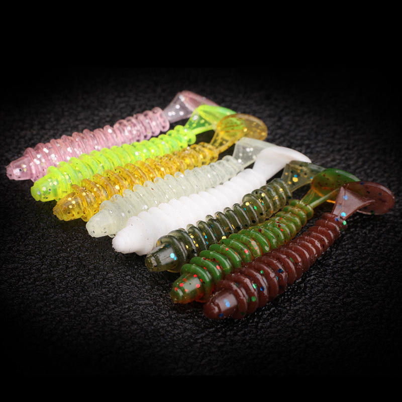 8 Colors Paddle Tail Fishing Lures Soft Plastic Baits Bass Trout Fresh Water Fishing Lure