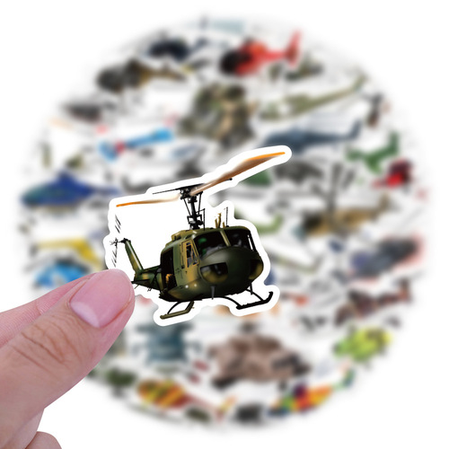 60张新款直升机个性涂鸦贴纸汽车行李箱水杯滑板车防水贴纸批发