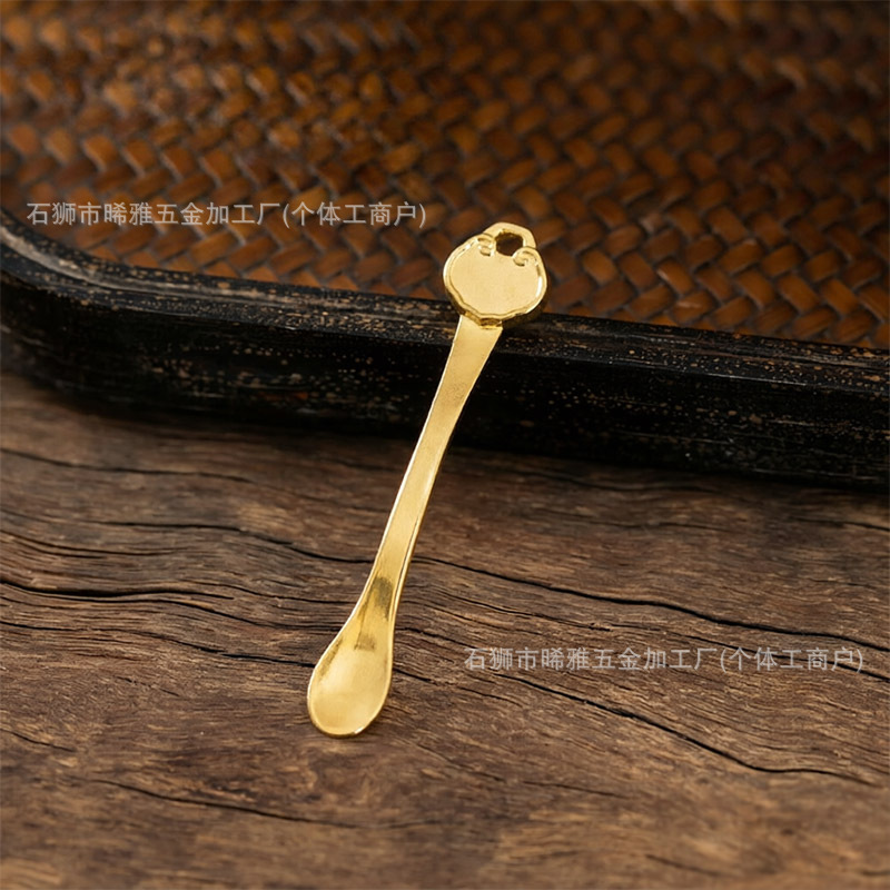 合金香膏如意勺子迷你小勺金色香膏小勺贵妇香膏同款勺子厂家批发