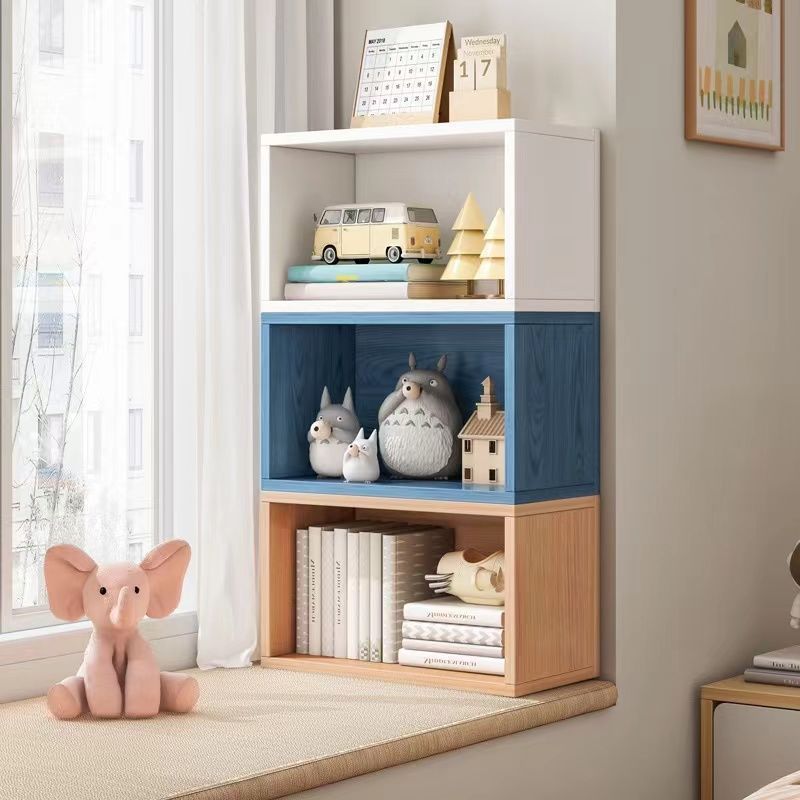 Bookcase Free Combination Grid Cabinet Floor-Standing Storage Cabinet Bay Window Assembled Cabinet Storage Grid Cabinet Storage Shelf Mc