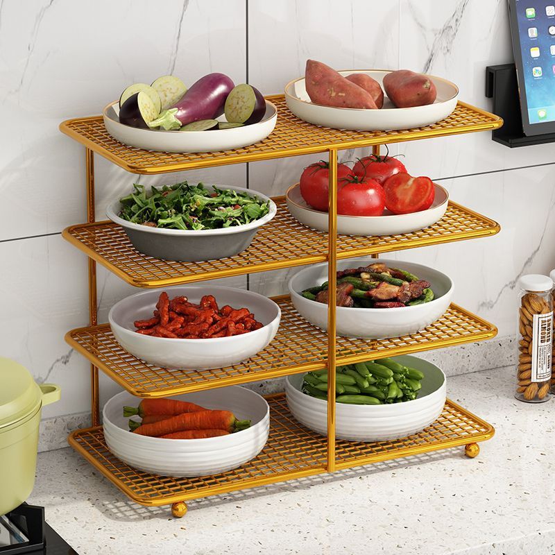 Platos de cocina de mesa multicapa estante de almacenamiento de platos domésticos multifuncional platos de cocina de platos