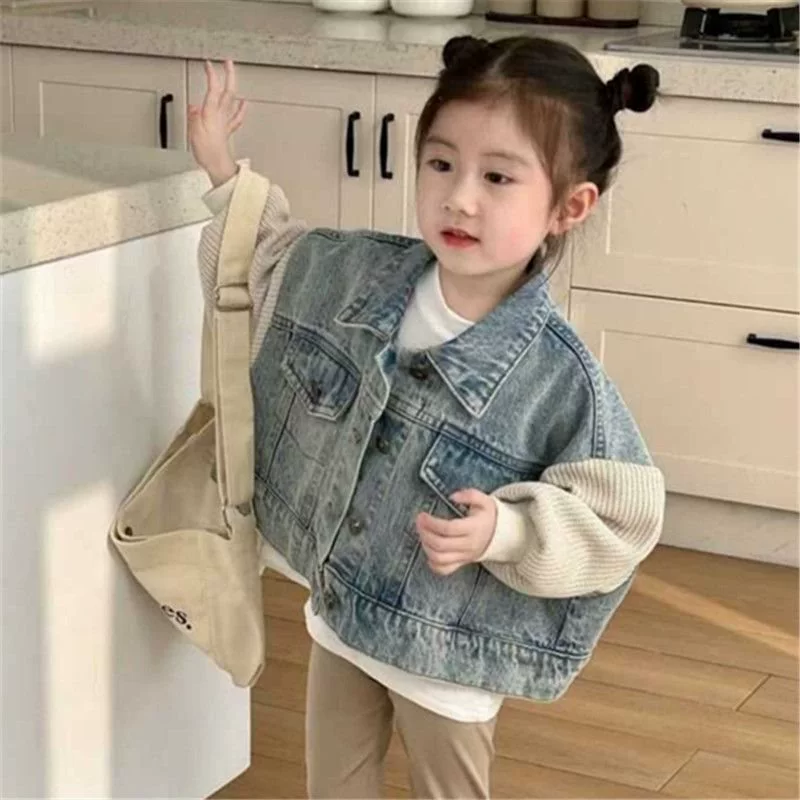 Denim autumn children's jacket girl's, western style