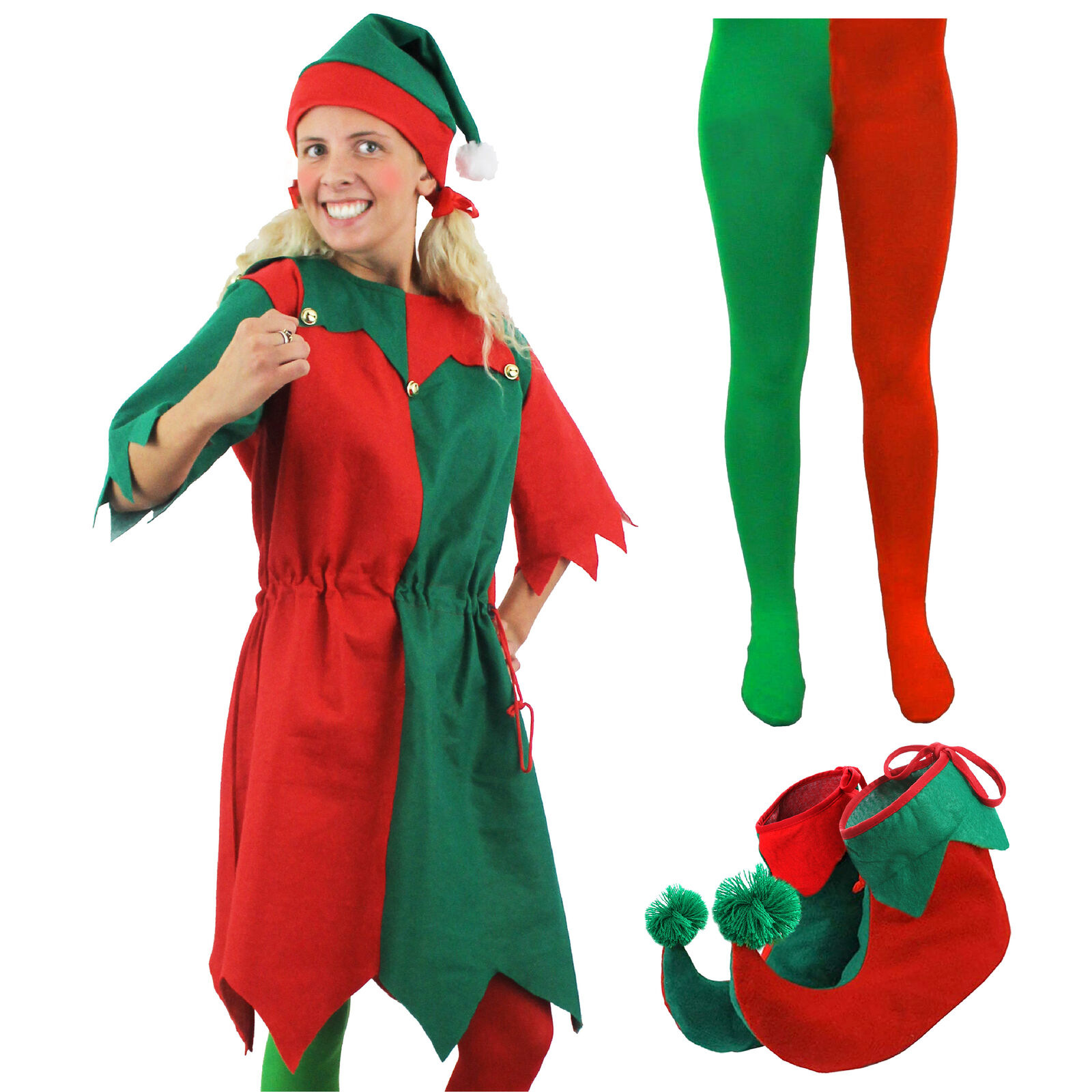 Navidad ropa para niños y niñas ropa para padres e hijos Cosplay lindo elfo verde payaso traje de rendimiento