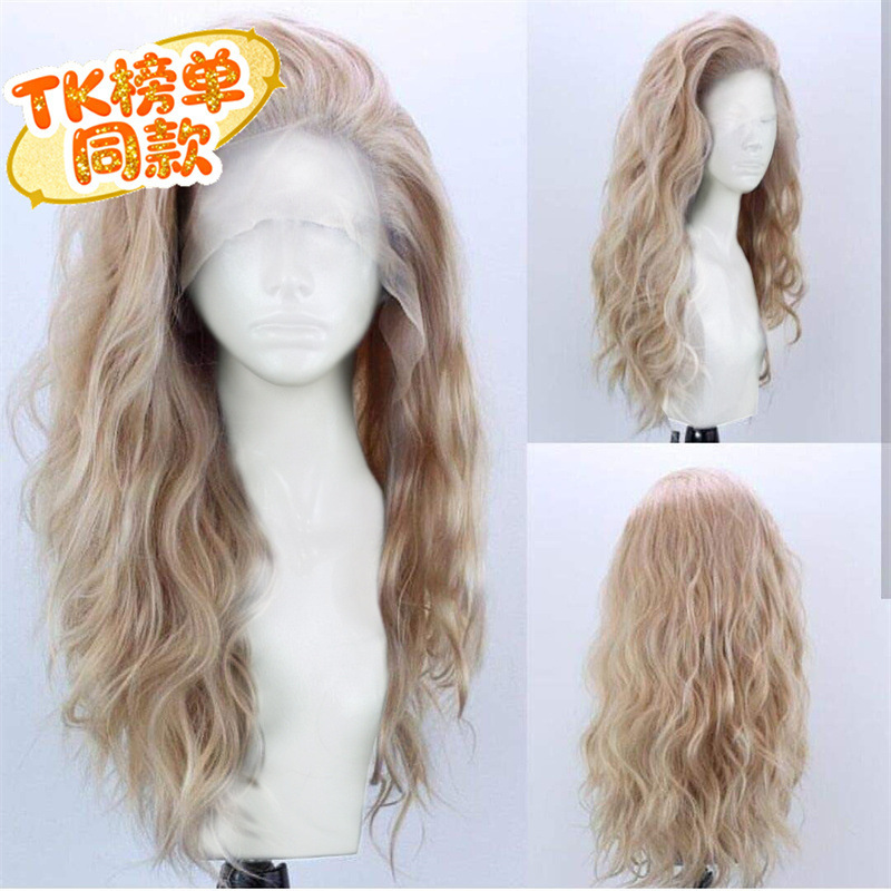 Guangzhou Custom-Made 13*4 Front Lace Hand-Crocheted Wig for Women, Export Trade Lace Wig, Long Curly 6*4 Small Lace Wig
