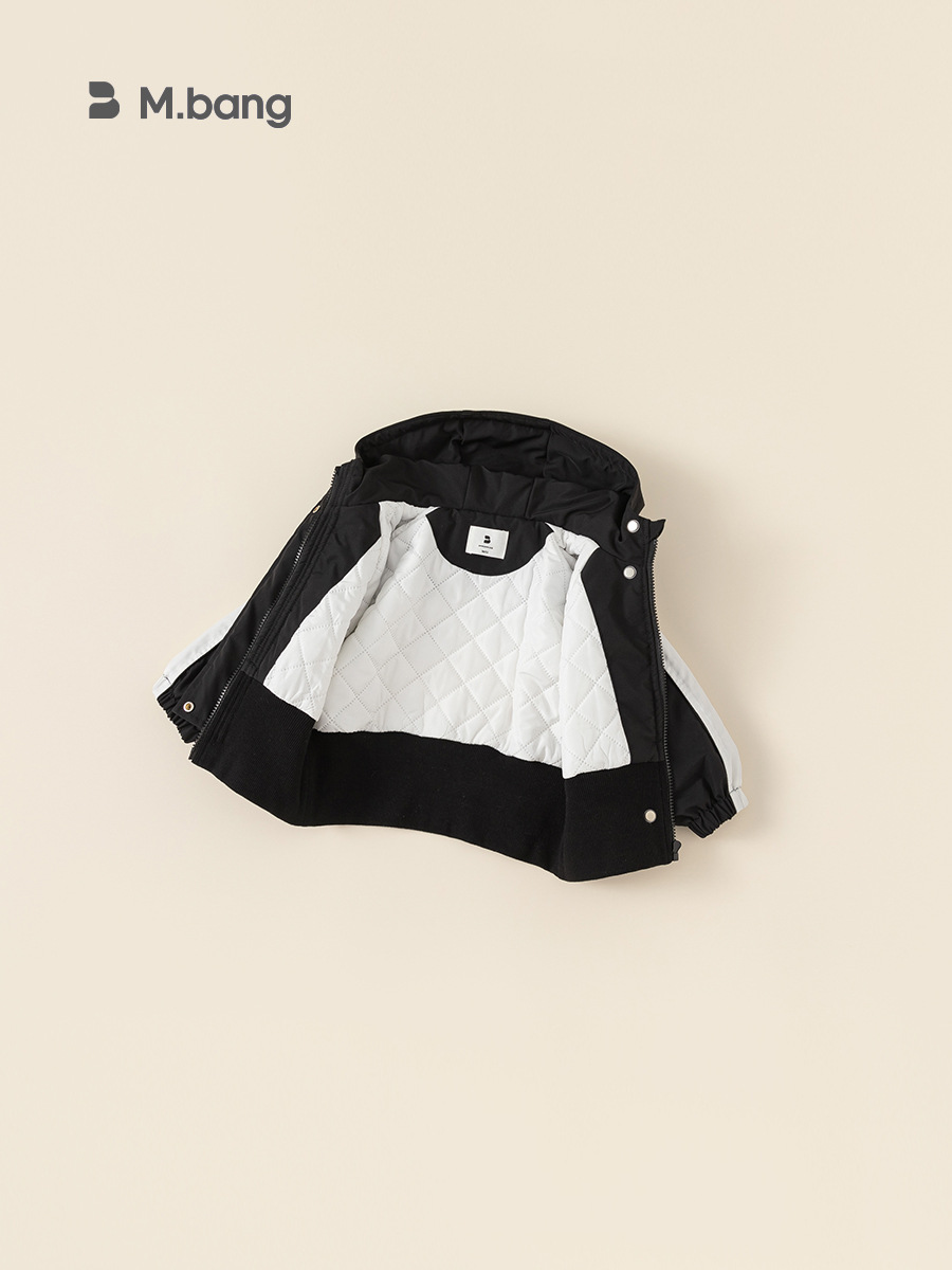 Abrigo de algodón de invierno para niños Youbao, chaqueta informal gruesa para niños, cortavientos para niñas con bloques de color, nueva chaqueta de algodón para niños 2026