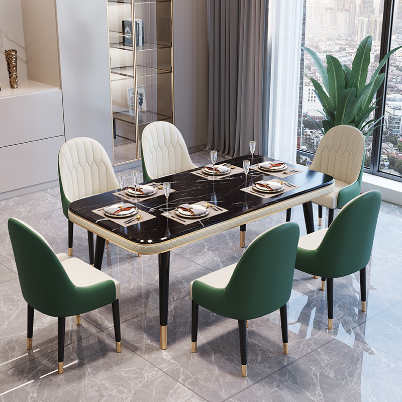 大理石餐桌椅 组合套装现代简约家用小户型餐厅网红家具轻奢餐桌