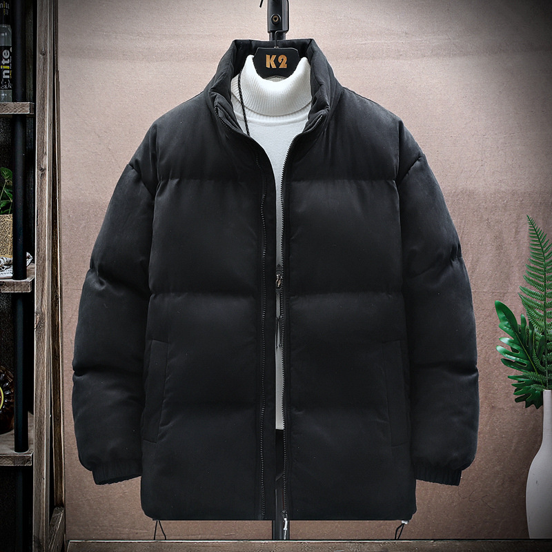 Men's Clothing cotton clothing men's trendy brand cotton jacket winter simple hem drawstring design suede_voghion.com