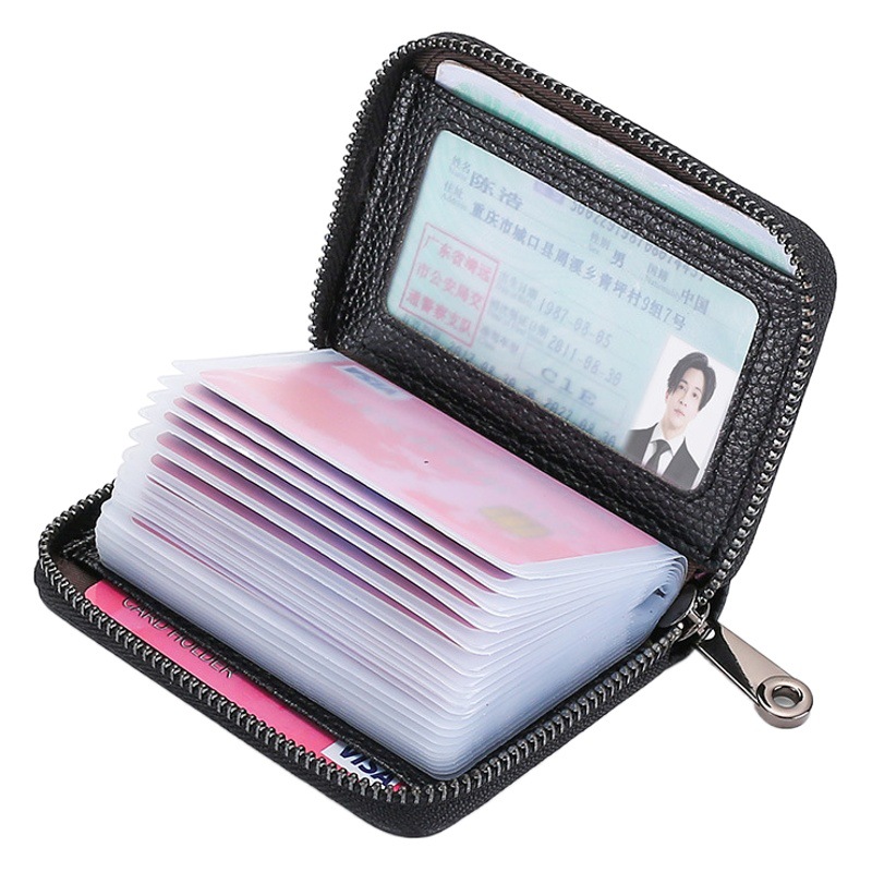 Titular de la tarjeta de la ventana del espejo antirrobo titular de la tarjeta de crédito de gran capacidad de los hombres titular de la tarjeta multi-Tarjeta titular de la licencia de conducir