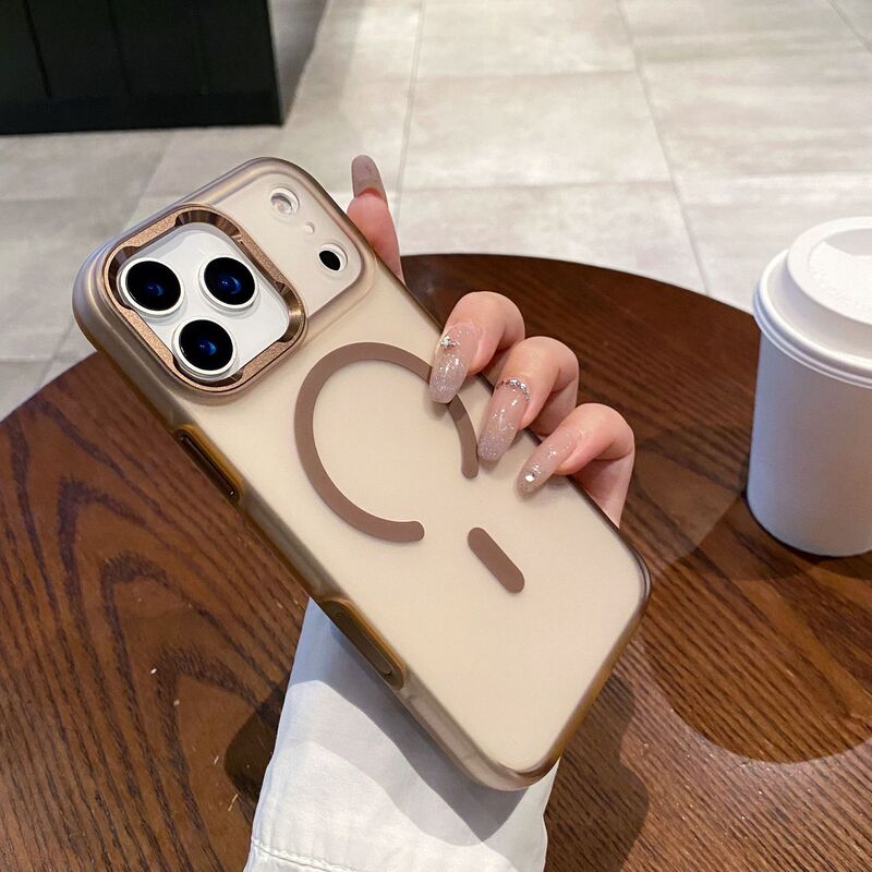 适用iPhone17promax手机壳磨砂肤感磁吸苹果16全包金属大孔保护套|undefined