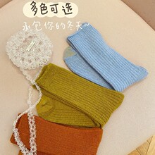 101-JA高弹舒适兔毛羊毛保暖中筒袜简约亲肤少女袜潮袜