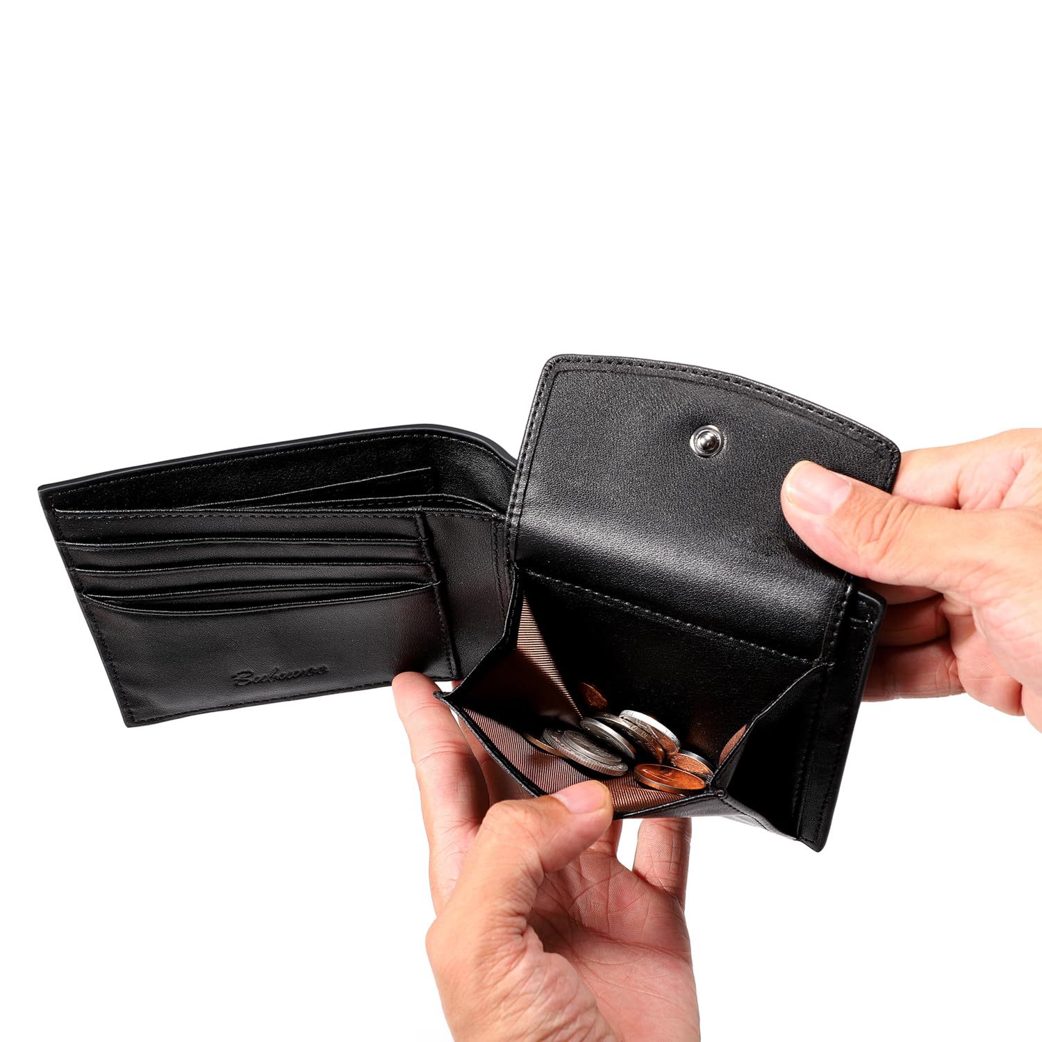 Cartera de negocios japonesa Rakuten transfronteriza personalizada Monedero de posición de moneda para hombres Cepillo antirrobo Cartera de cuero de primera capa