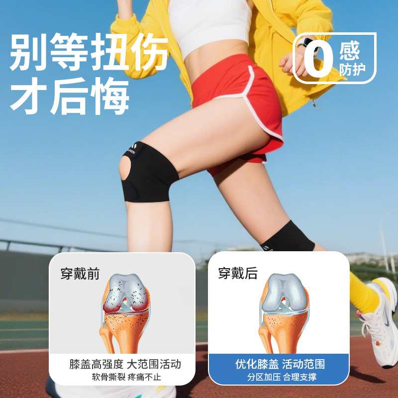 Protector de rodilla de menisco para mujer, rodilleras de rótula invisibles ultrafinas de verano delgadas, rodilleras deportivas de bádminton para correr