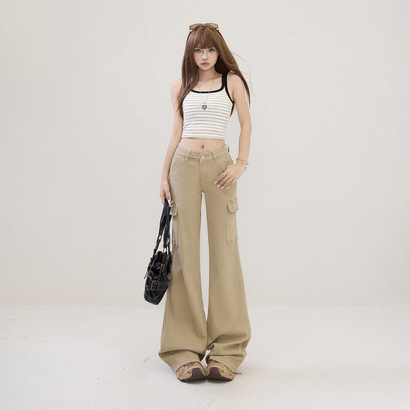 American Retro Low-Waist Flared Pants, Slim Fit, Stretchy Workwear Pants, Versatile Spring and Summer High-Waisted Jeans for Women American Retro Low-Waist Flared Pants, Slim Fit, Stretchy Workwear Pants, Versatile Spring and Summer High-Waisted Jeans for Women