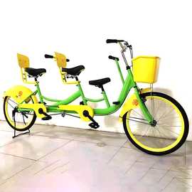 双人亲子自行车 景点出租用三人自行车可带小孩两人骑情侣观光车