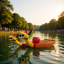 玻璃钢龙舟船手工制作竞技比赛手划12人24人国标木质端午传统模型