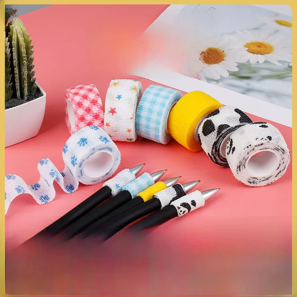 Finger Wrapping Bandage for Students, Printed Non-Woven Fabric, Anti-Callus Self-Adhesive Tape, Fda Certified Writing Protection Gear