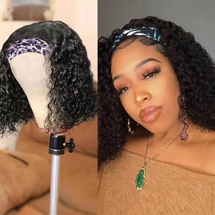 2025 European and American Headscarf Wig European and American Wig Female Short Curly Hair African Small Curly Afro Wig Set Ready for Delivery