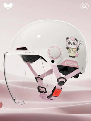Motorcycle Helmet for Men, Motosiklet kaskı (dəbilqə) - 3c-pink-bubble-bear-transparent-long-mirror-class-a-new-national-standard-one-size-fits-all