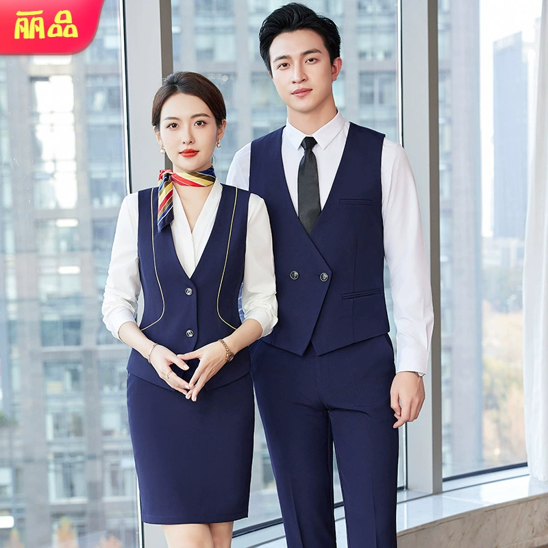 Производитель офисных жилетов: новая модель унисекс-жилета, приталенный крой, для бизнеса и отелей, формальная одежда