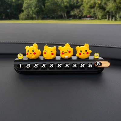 New Pikachu Temporary Parking: Nömrəli dayanma kartı - 4-pikachu-2-friends-black-aromatherapy-license-plate