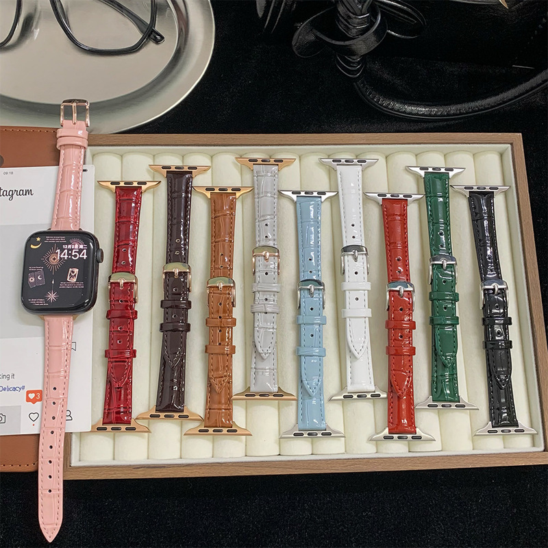 Suitable for Huawei Xiaomi Watch Straps Apple Applewatch11 Watch Iwatch109876Se Lacquered Bamboo Pattern